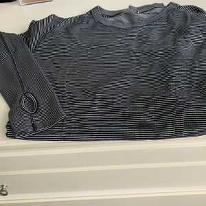 Black and white striped lululemon long sleeve
